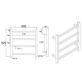 Load image into Gallery viewer, Stainless Steel Heated Towel Rack 4 Bars Square - Brushed Nickel Silver
