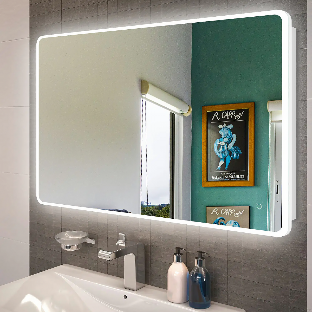Curved Rim Rectangle LED Mirror - 600mm | 900mm | 1200mm