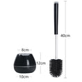 Load image into Gallery viewer, BOOMJOY Toilet Brush and Holder with TPR Rubber and Built-in Tweezer - Black
