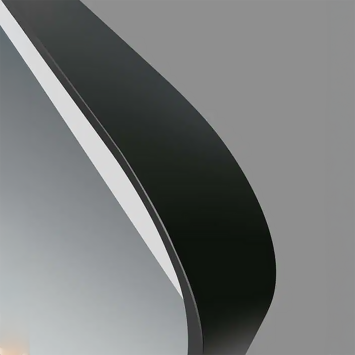 Black Framed Curved Rim LED Mirror - 500mm | 800mm