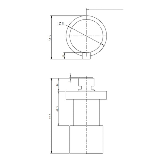 Brass Circle Wall Taps One Pair - Brush Bass Gold
