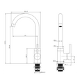 Load image into Gallery viewer, Solid Brass Standard Kitchen Mixer - Light Brushed Brass Gold
