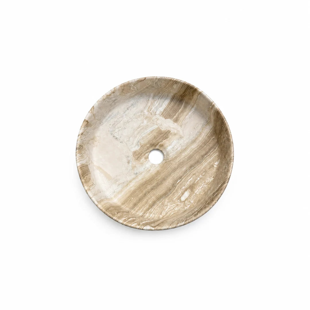 CLAYA Marvane-40-M Ceramic Above Counter Basin – Matte Stone Marble