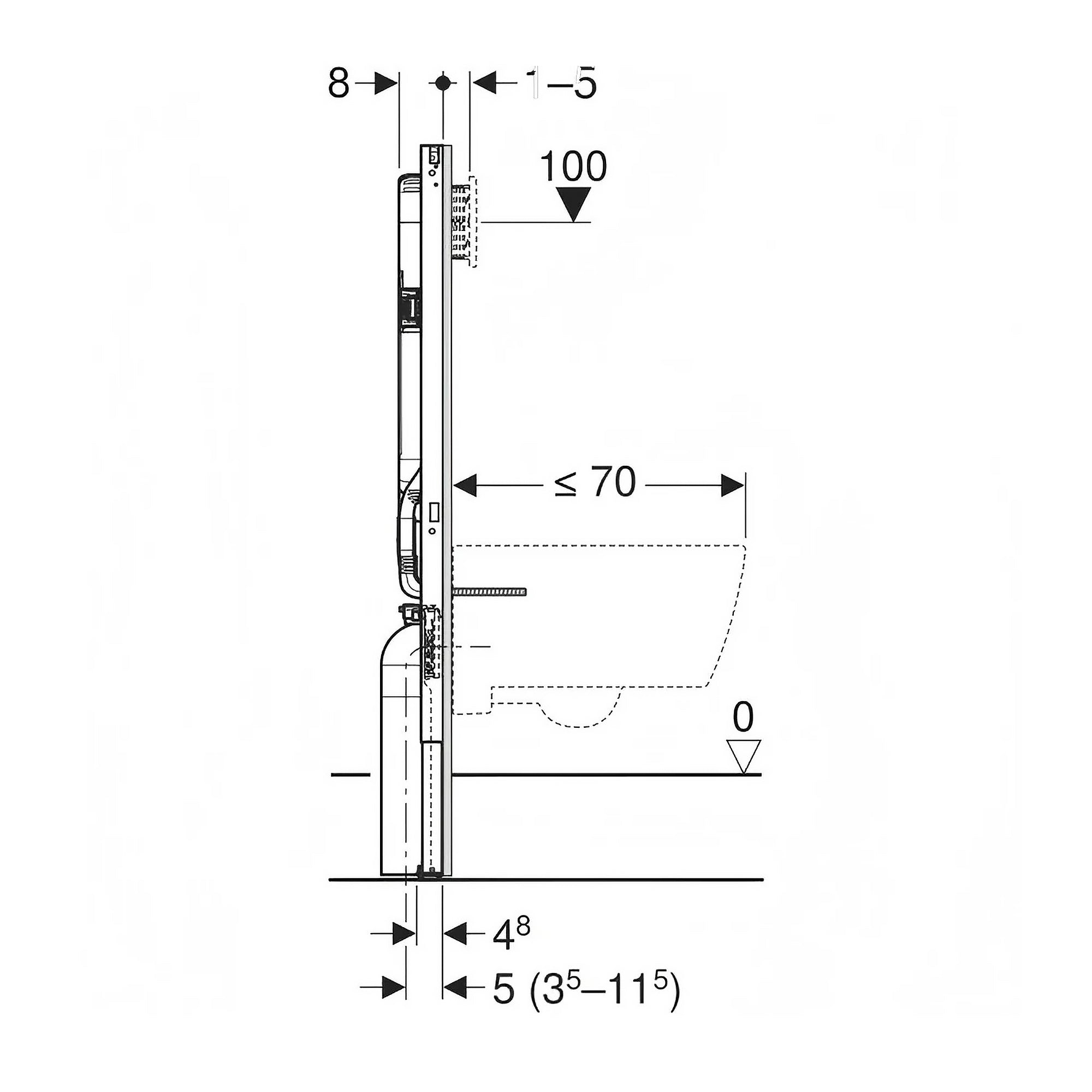 Geberit Sigma8 Duofix In-Wall Mechanical Cistern 4.5L/3L