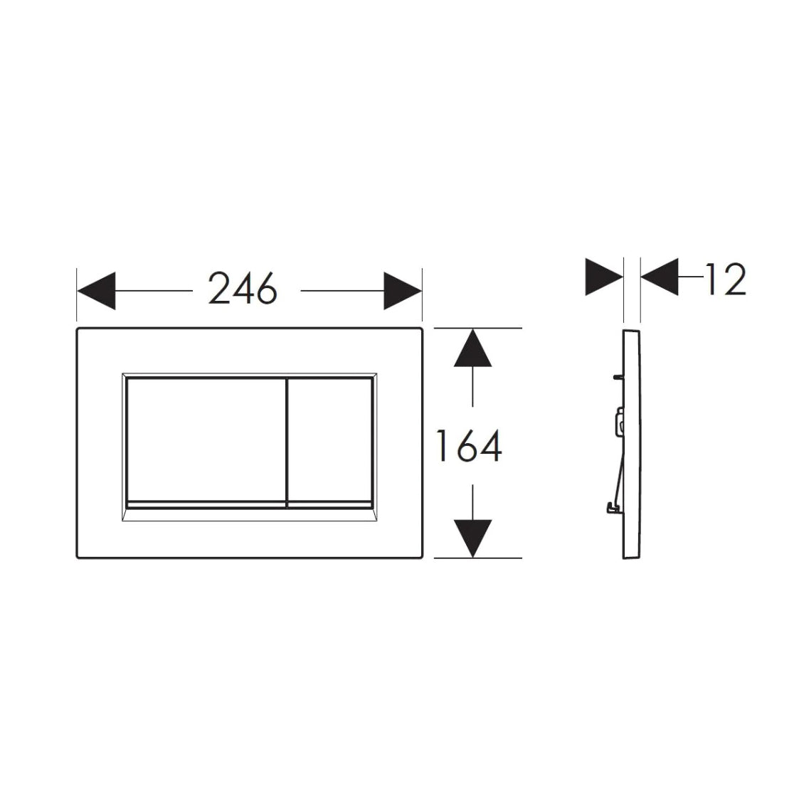 Geberit Sigma30 Dual Flush Plate – Matte Black with Black Trim
