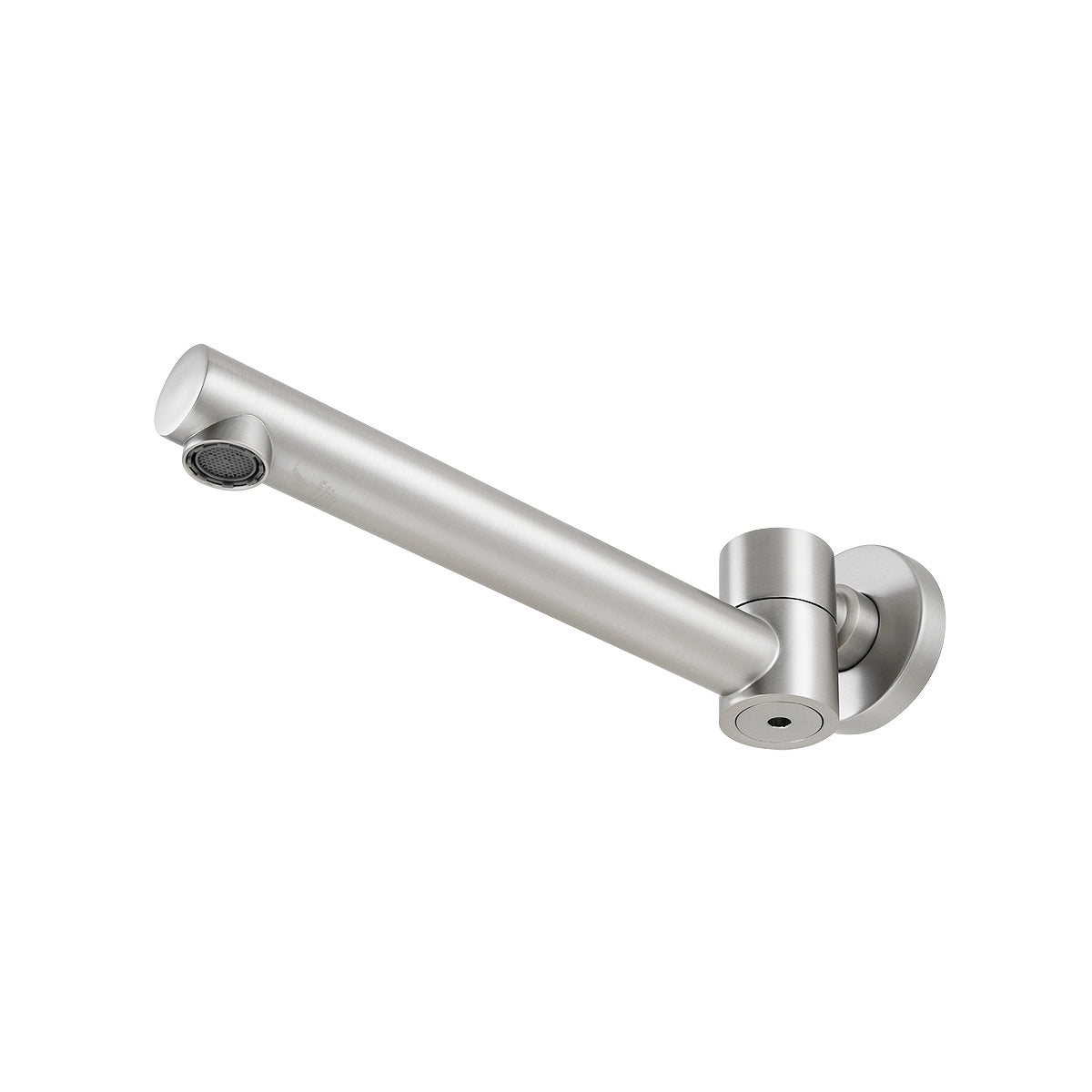 Solid Brass Basin/Bath Swivel Wall Spout Round - Brushed Nickel Silver