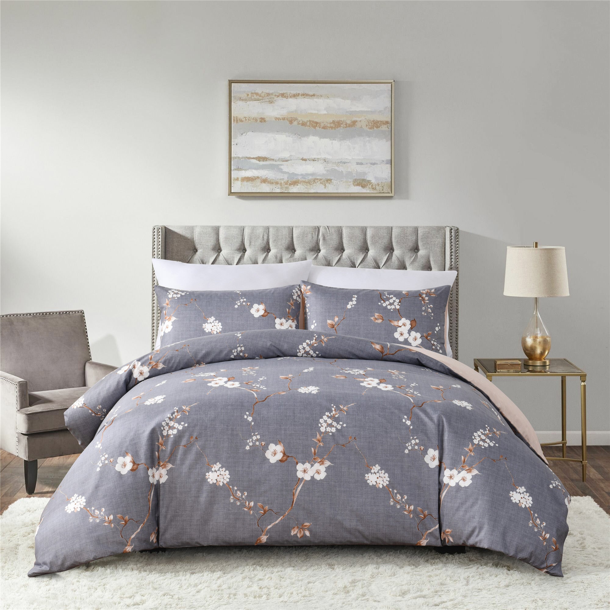 Bellemosa 75D Microfibre Quilt Cover Set - Quilt Cover | Pillowcases | Flat Sheet  - Blossom Breeze