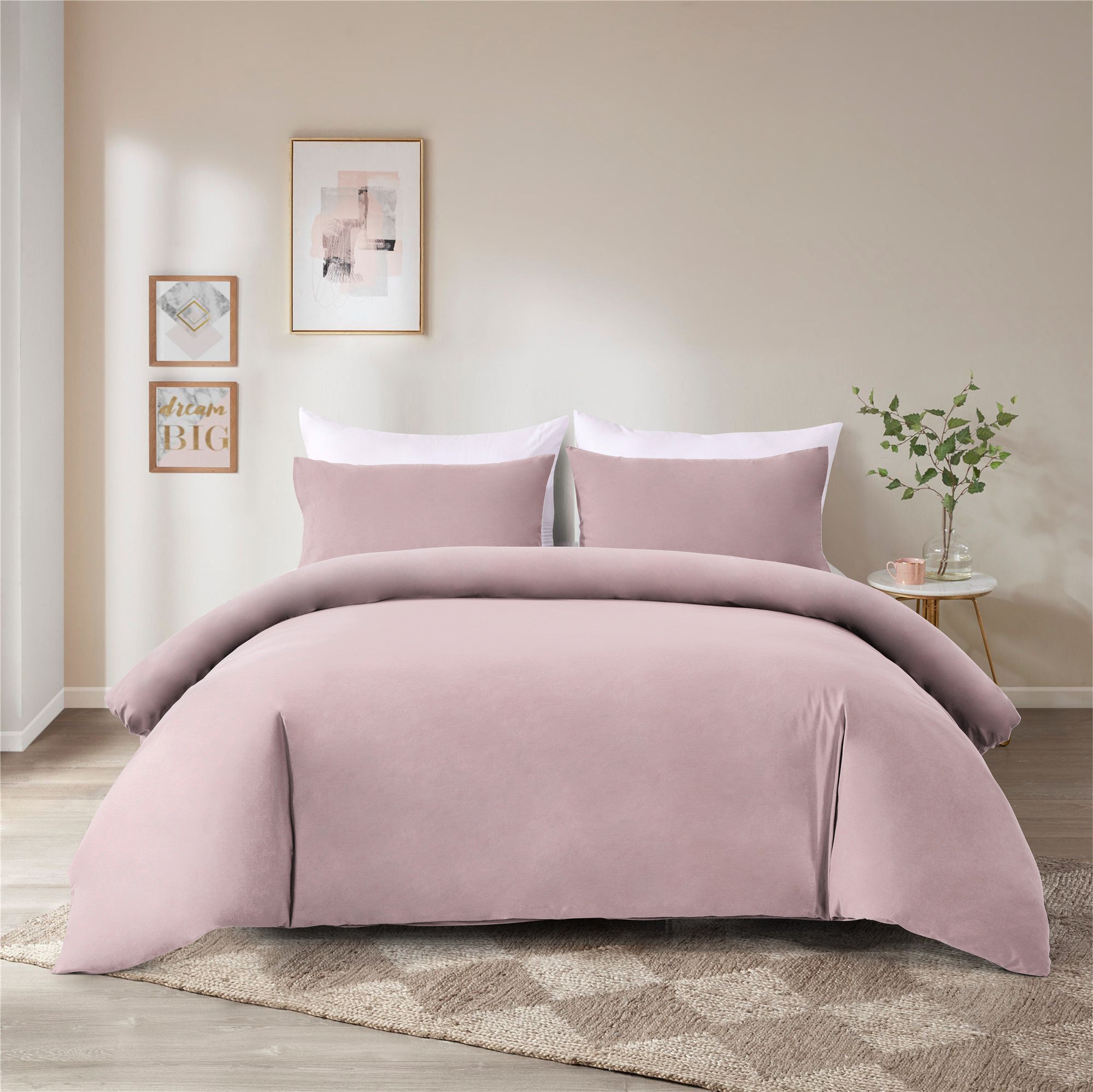 Bellemosa 100% Washed Cotton Quilt Cover Set - Dusty Pink