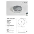 Load image into Gallery viewer, CLAYA Colour Plus-37 Ceramic Above Counter Basin – Matte Dark Grey
