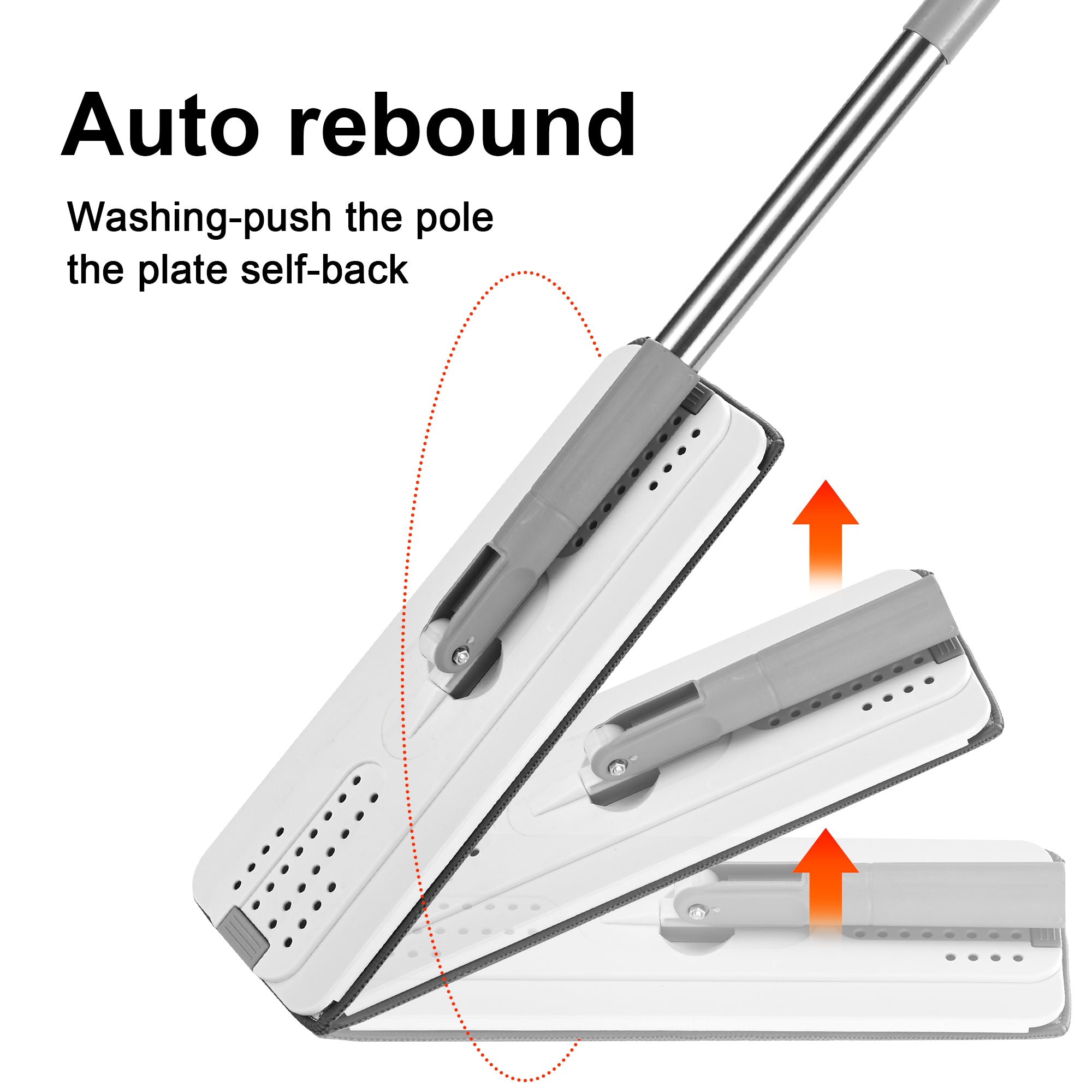BOOMJOY Flat 360° Rotating Self-Cleaning Mop and Bucket Set with 4 Microfiber Pads