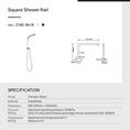 Load image into Gallery viewer, Stainless Steel & Solid Brass Fixed Shower Rail Square - Chrome Silver
