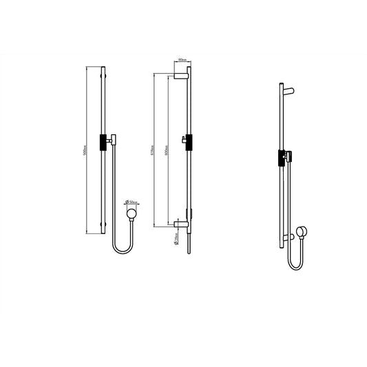 CADDENCE Shower Rail - Stainless Steel - Brushed Brass Gold