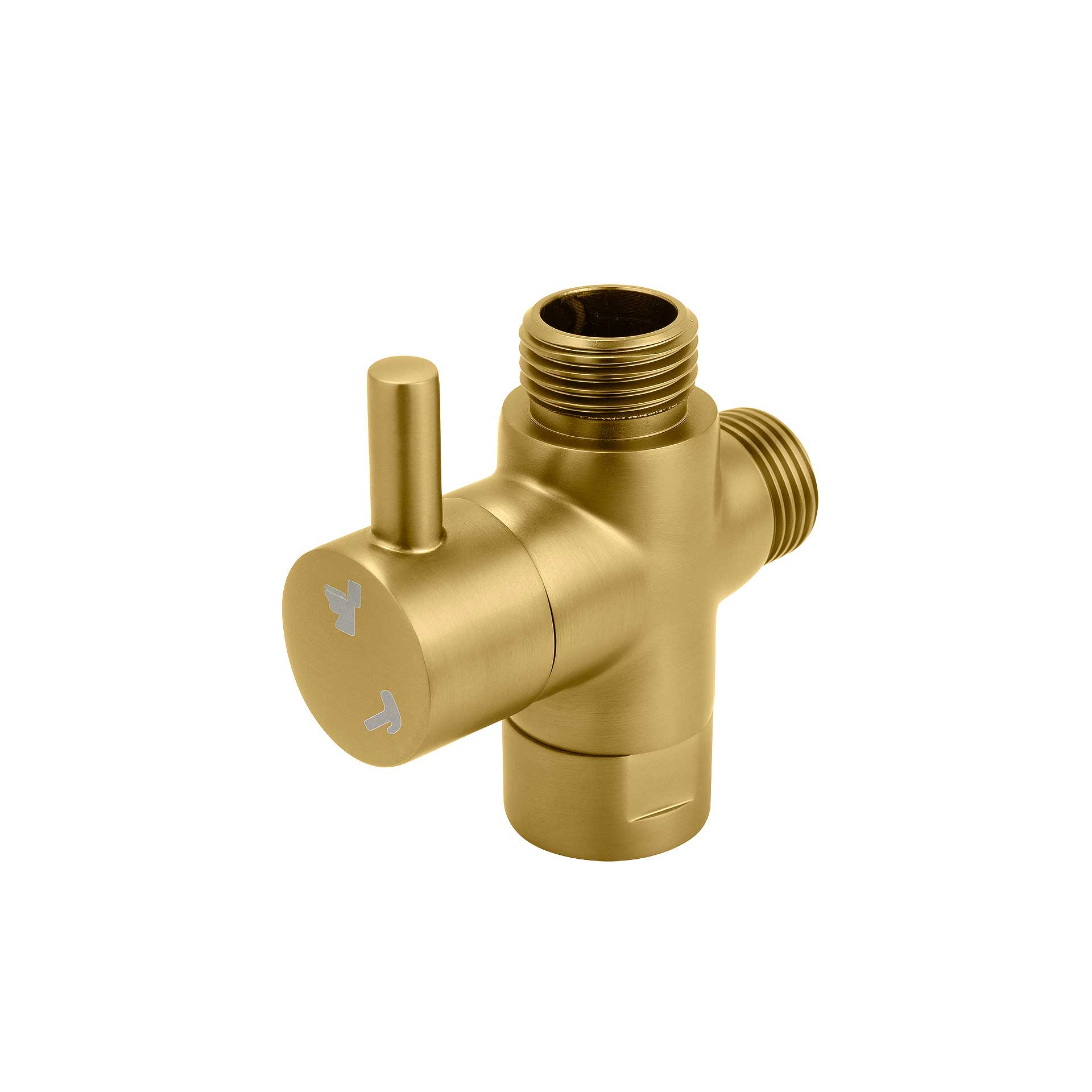 Brass Round Toilet Bidet Spray Diverter - Brushed Brass Gold