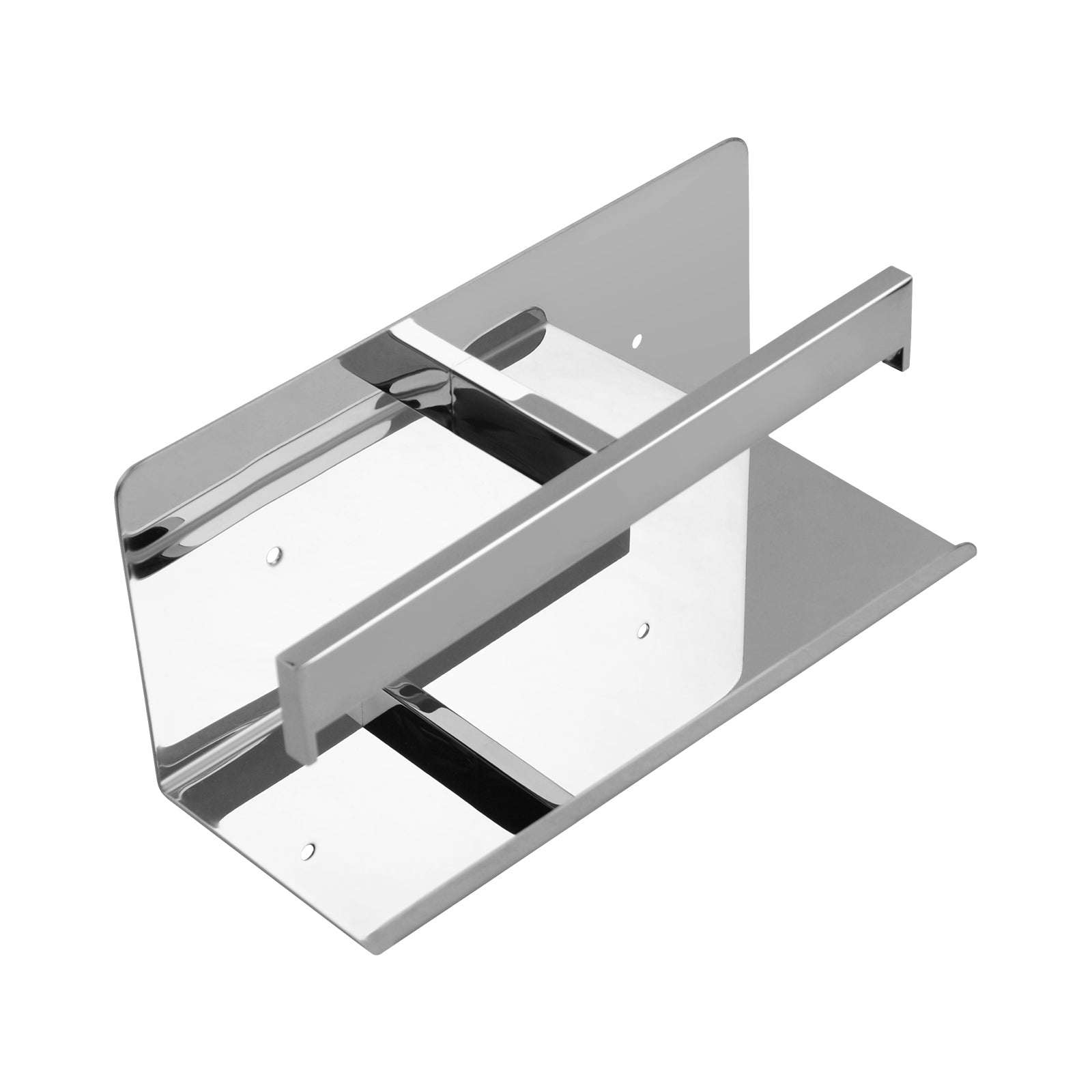 Stainless Steel Double Toilet Paper Holder- Chrome Silver - IVANO