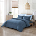 Load image into Gallery viewer, Bellemosa 100% Washed Cotton Quilt Cover Set - Slate Blue

