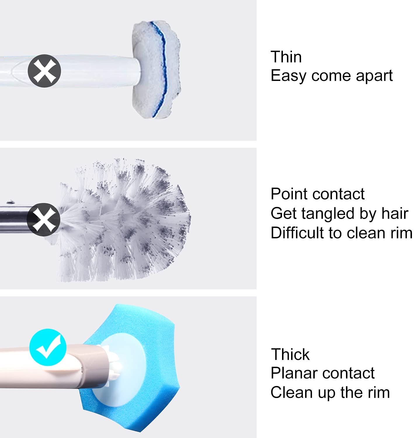 BOOMJOY Disposable Toilet Brush Set with Replaceable Heads