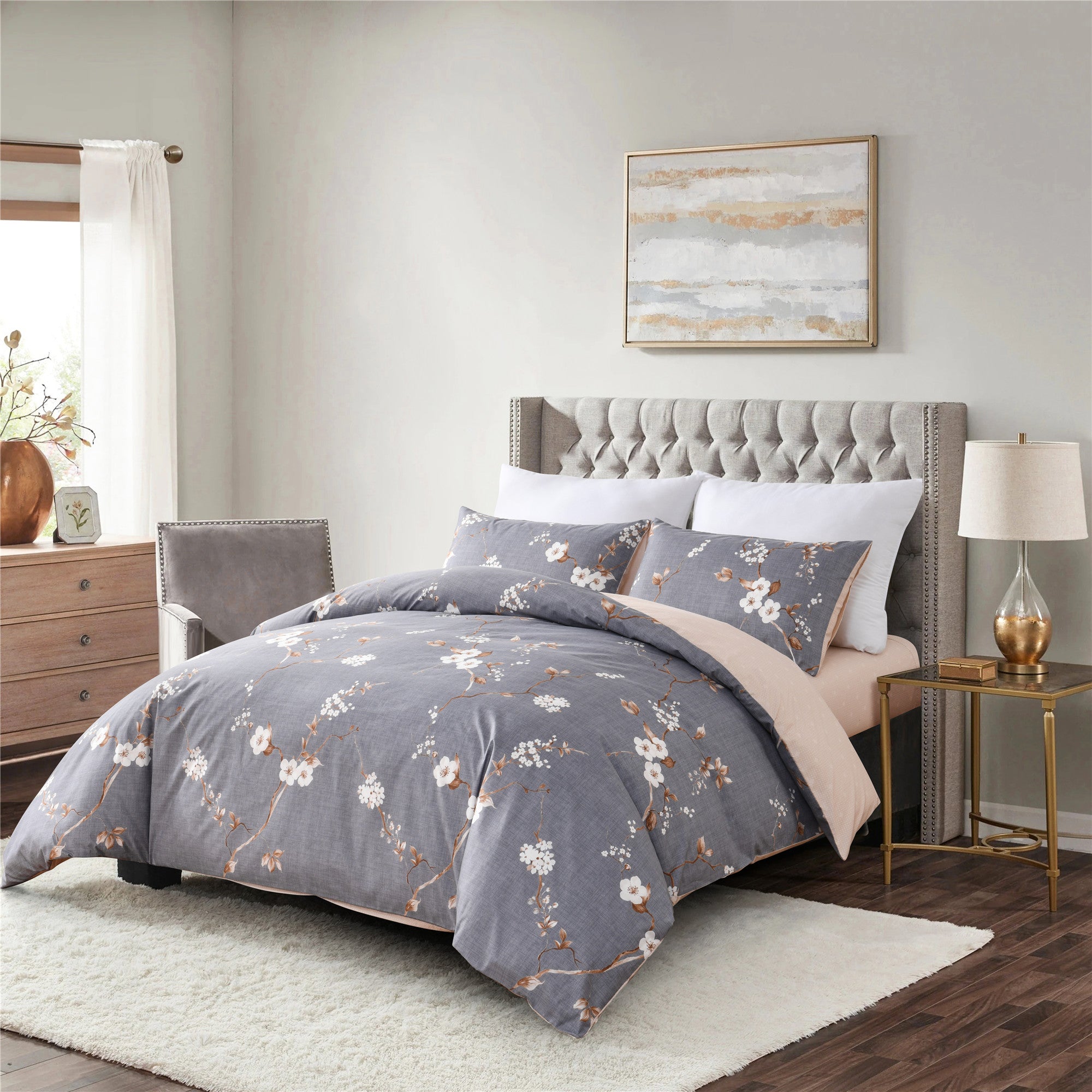 Bellemosa 75D Microfibre Quilt Cover Set - Quilt Cover | Pillowcases | Flat Sheet  - Blossom Breeze