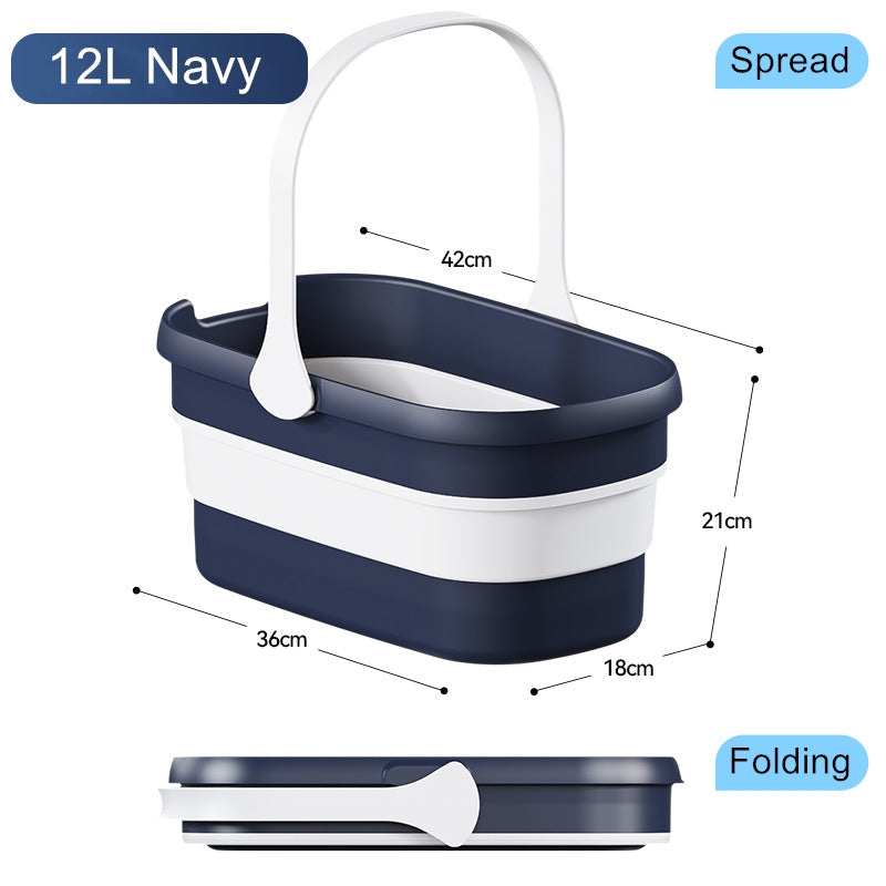 BOOMJOY Collapsible Bucket - 12L Foldable Multipurpose Water Bucket (Navy)
