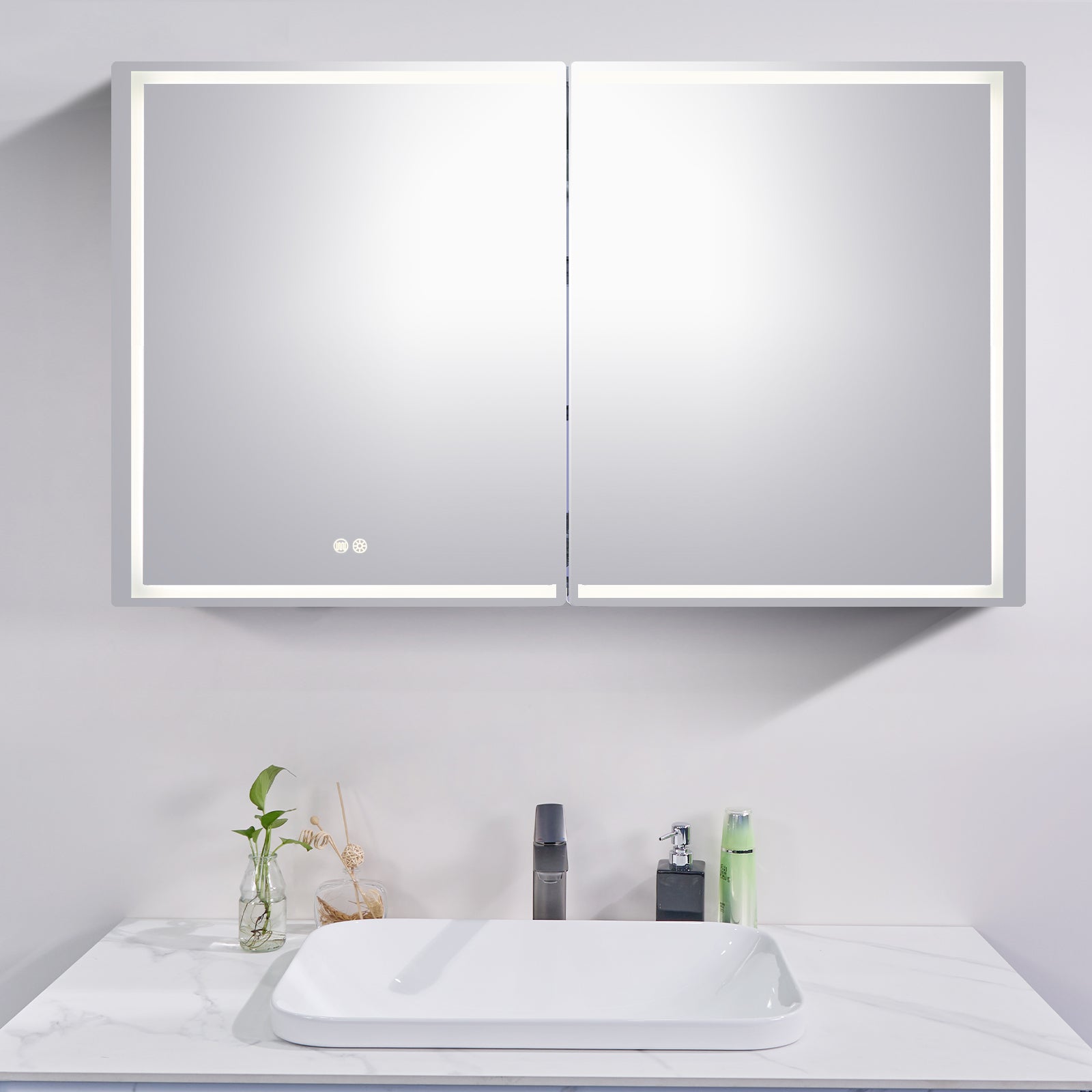 LED Mirror Shaving Cabinet – Double Door 1200x720mm with Adjustable Lighting & Defogging