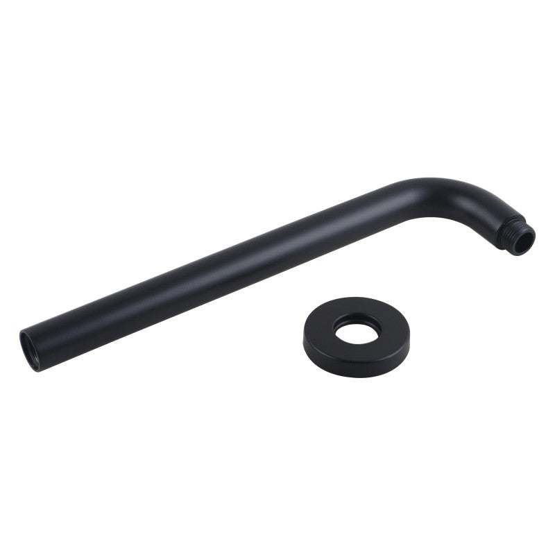 Stainless Steel 400mm Round Wall Shower Arm – Black