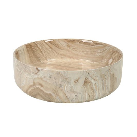 CLAYA Marvane-40 Ceramic Above Counter Basin – Gloss Stone Marble