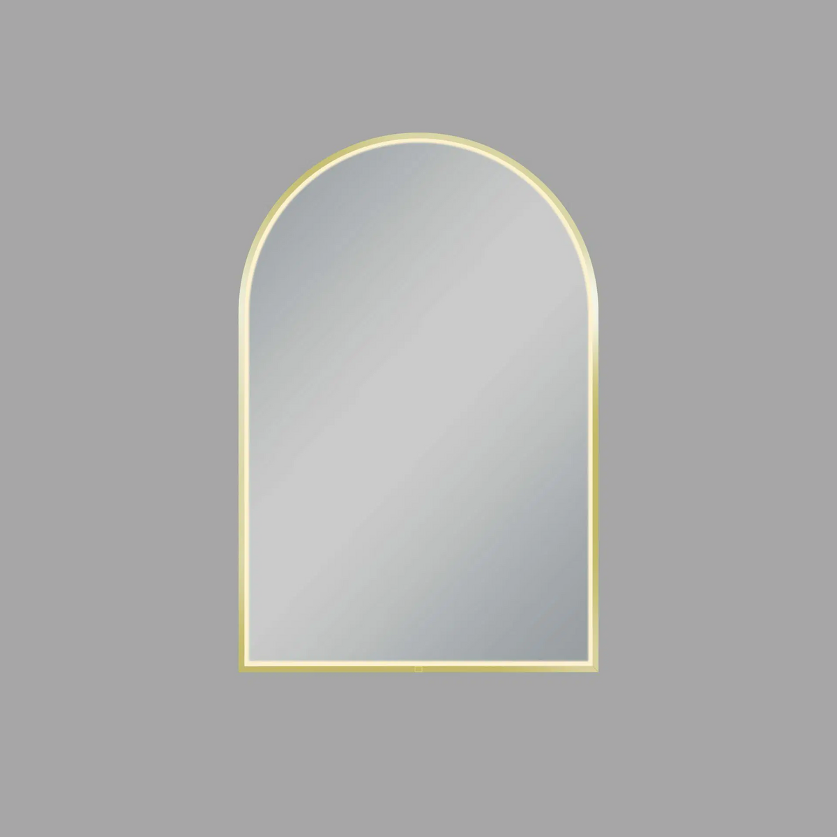 Brushed Gold Framed Arch LED Mirror 600 × 900 mm