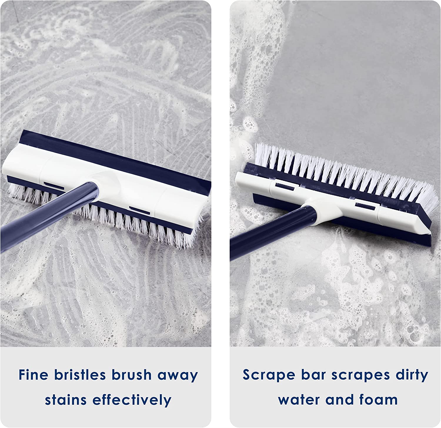 BOOMJOY 2 in 1 Floor Scrub Brush with Scrapper