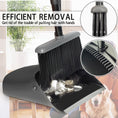 Load image into Gallery viewer, Dolanx Long Handle Broom and Dustpan Set with Convertible Height with Foldable Dustpan - Black
