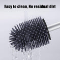 Load image into Gallery viewer, BOOMJOY Toilet Brush and Holder with TPR Rubber and Built-in Tweezer - White/Black
