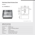 Load image into Gallery viewer, Stainless Steel Round Corner Handmade Single Bowl Kitchen Sink 440*440*230mm- Chrome Silver
