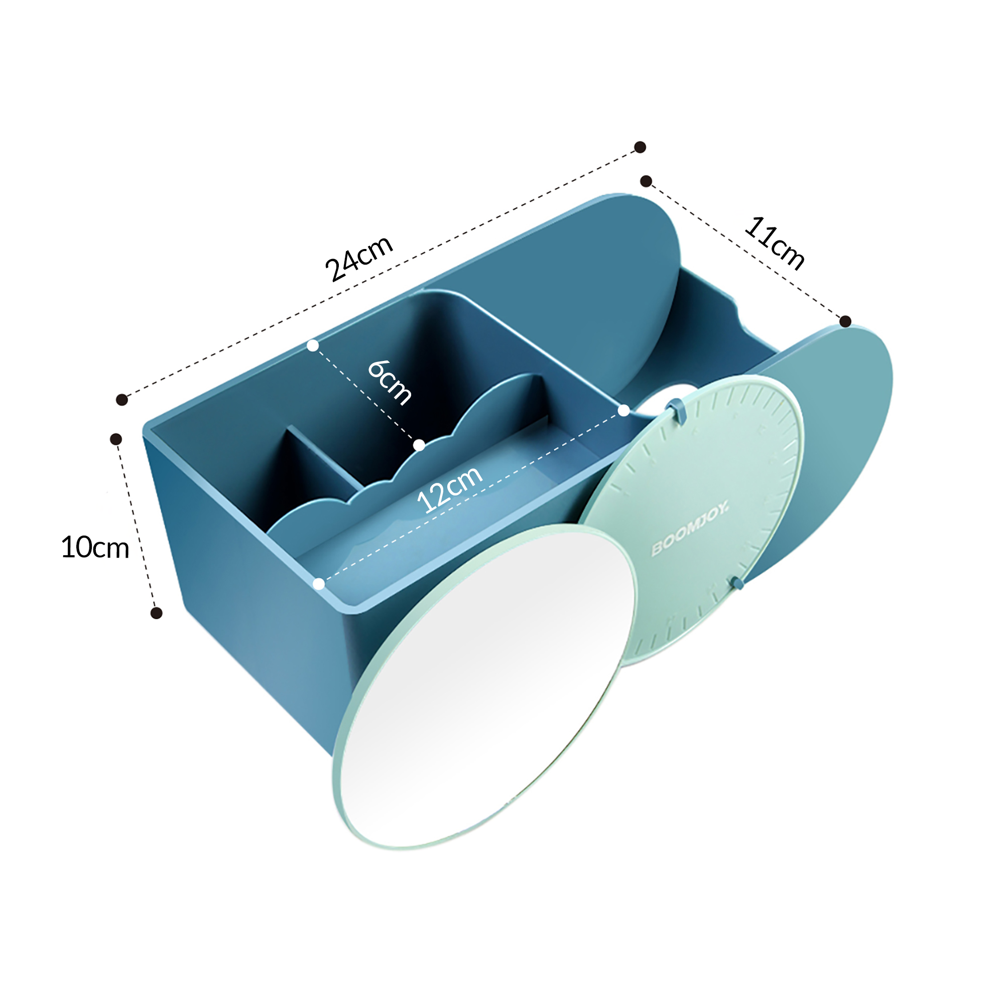 BOOMJOY Drill-Less Wall Mount Hair Dryer Holder with Mirror