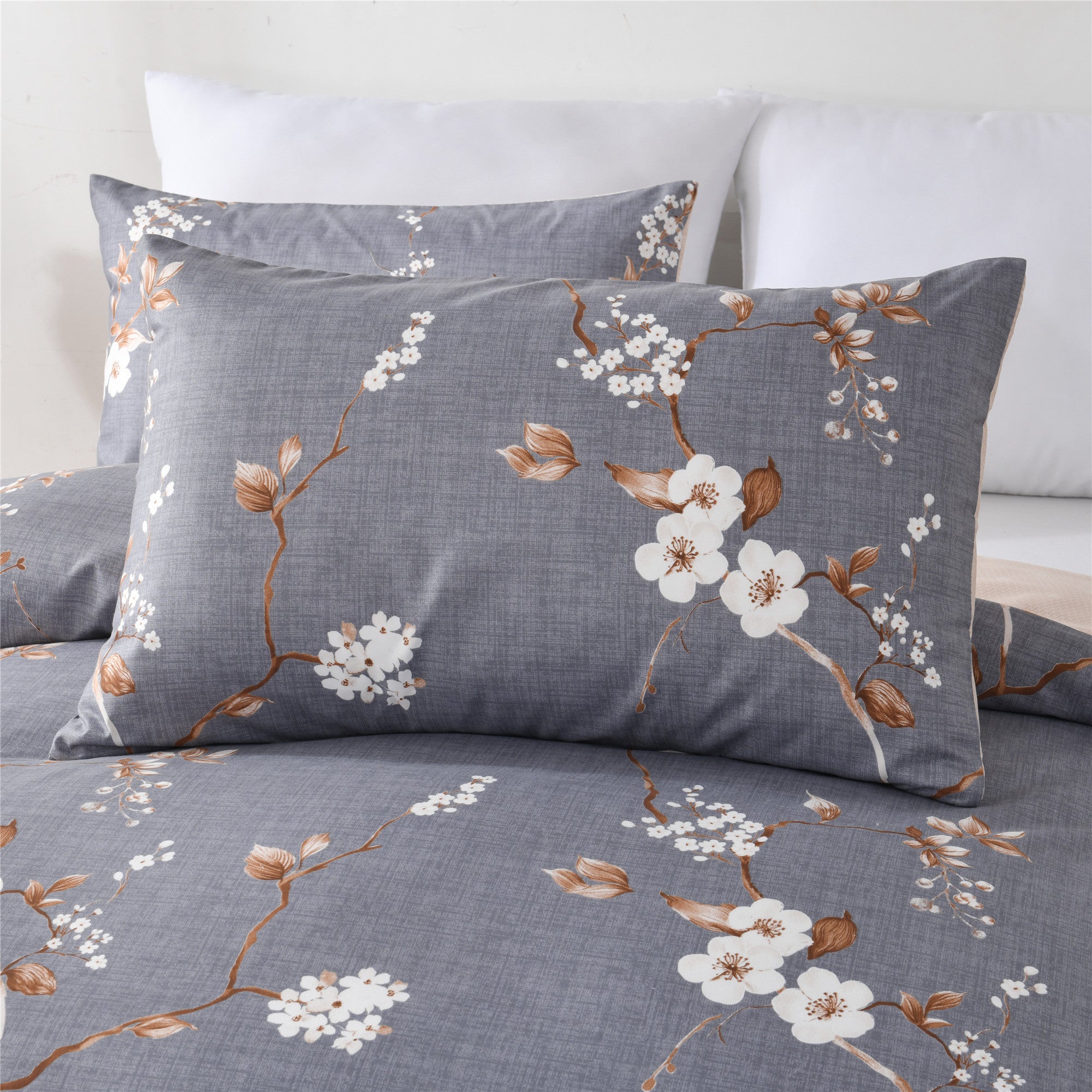 Bellemosa 75D Microfibre Quilt Cover Set - Quilt Cover | Pillowcases | Flat Sheet  - Blossom Breeze