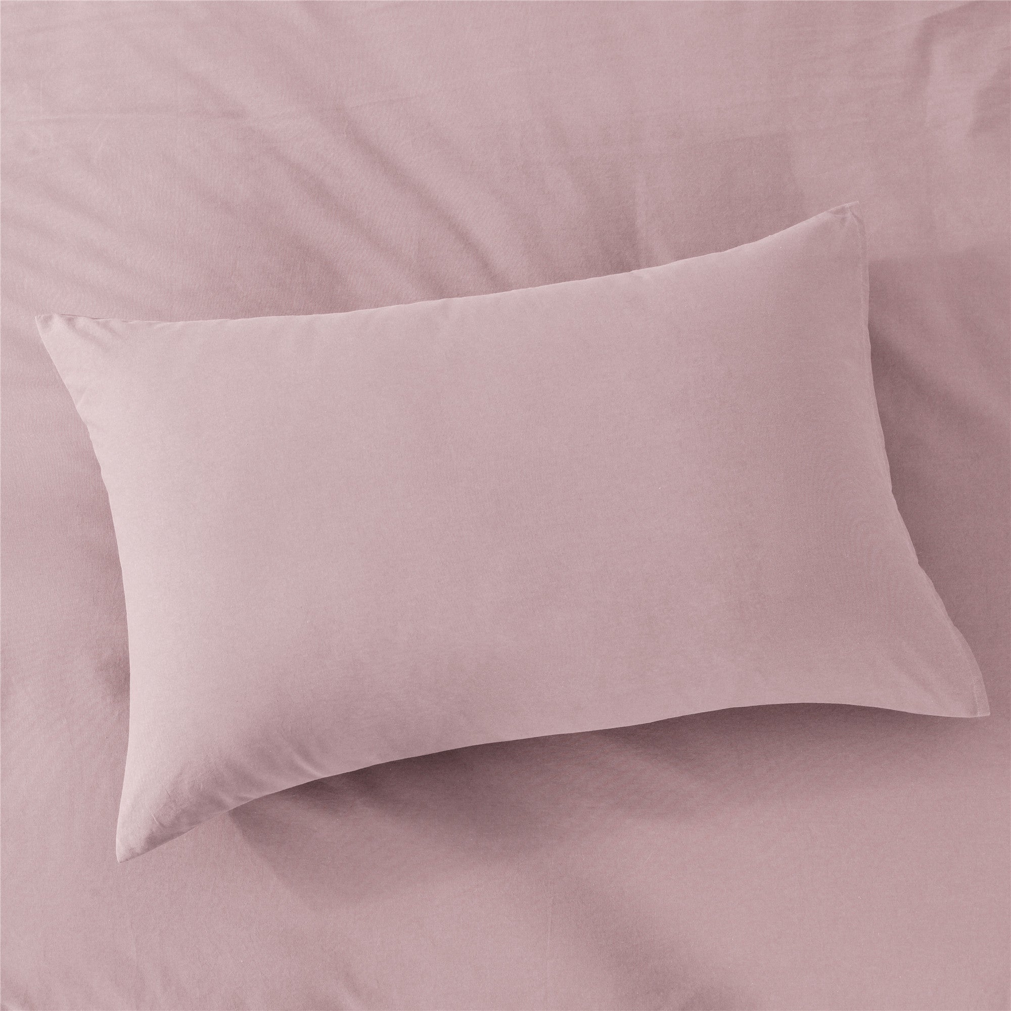 Bellemosa 100% Washed Cotton Quilt Cover Set - Dusty Pink