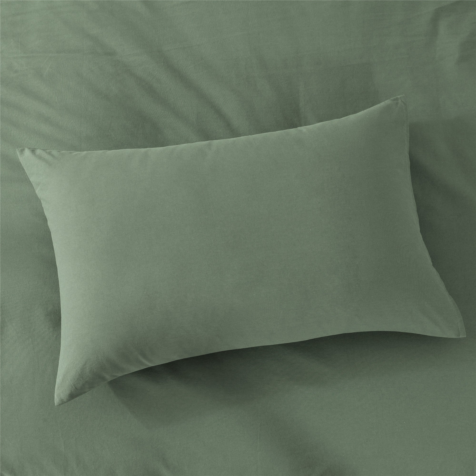 Bellemosa 100% Washed Cotton Quilt Cover Set - Sage Green