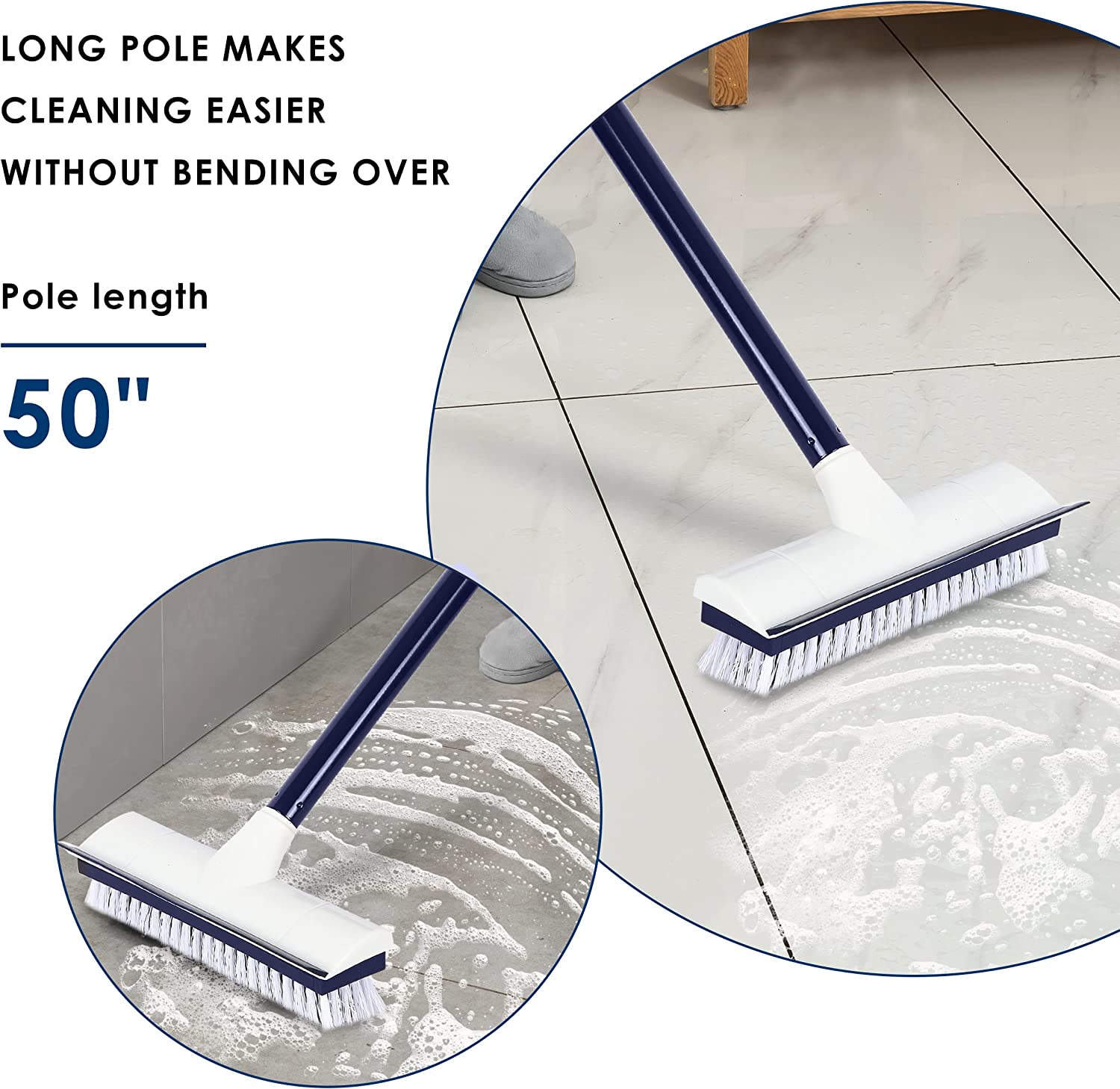 BOOMJOY 2 in 1 Floor Scrub Brush with Scrapper