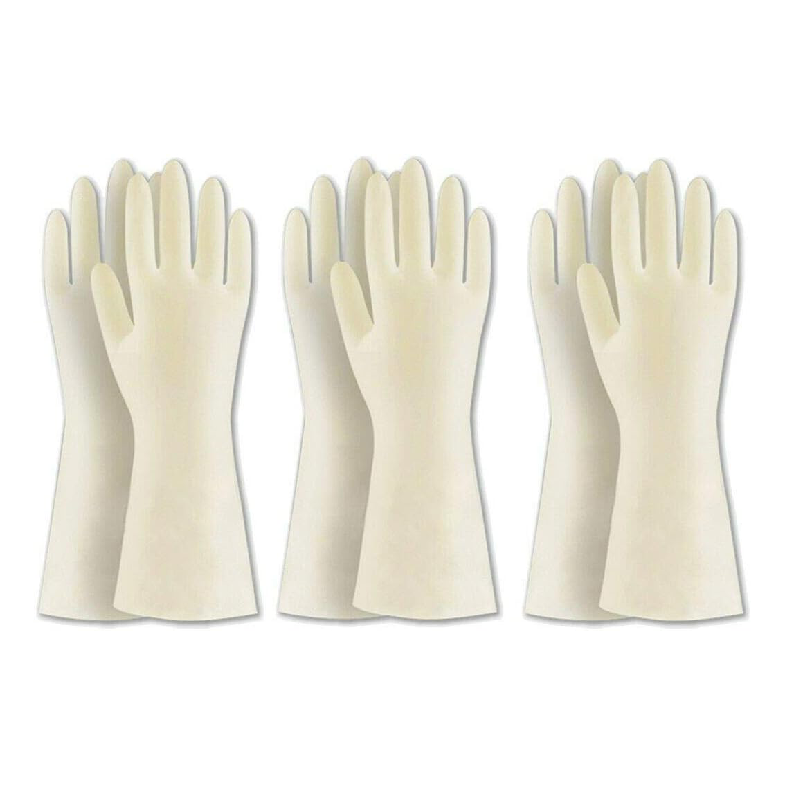 BOOMJOY 3 Pairs Nitrile Rubber Cleaning Gloves - Heavy-Duty, Reusable, Waterproof