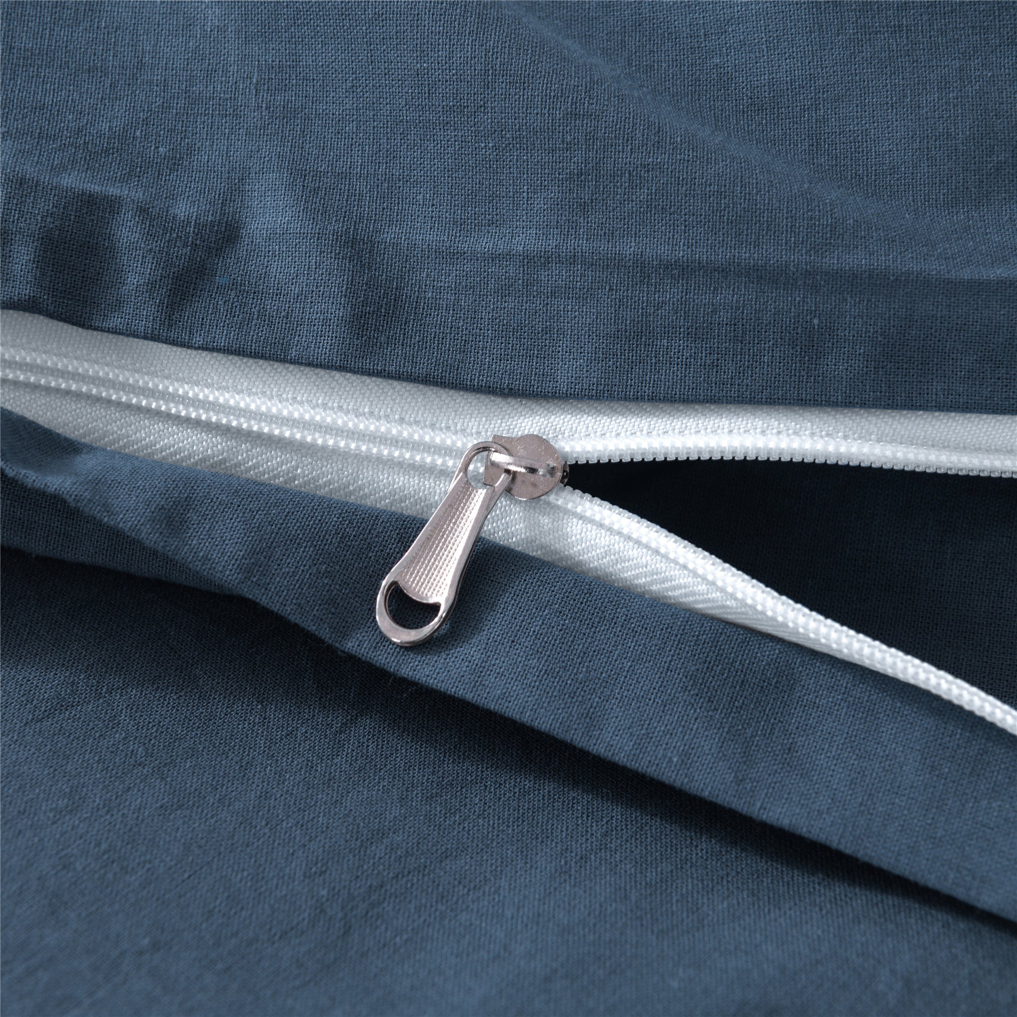 Bellemosa 100% Washed Cotton Quilt Cover Set - Slate Blue