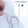 Load image into Gallery viewer, BOOMJOY Toilet Brush and Holder with TPR Rubber and Built-in Tweezer - White/Black
