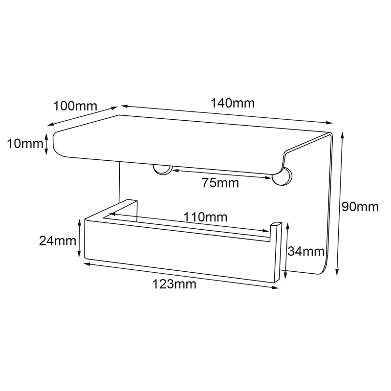 Stainless Steel Toilet Paper Holder- Brushed Brass | IVANO