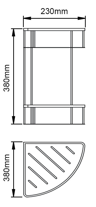 Stainless Steel Double Bath Caddy - Black - IVANO