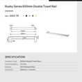 Load image into Gallery viewer, Stainless Steel 600mm Double Towel Rail - Black and Rose Gold - RUSHY
