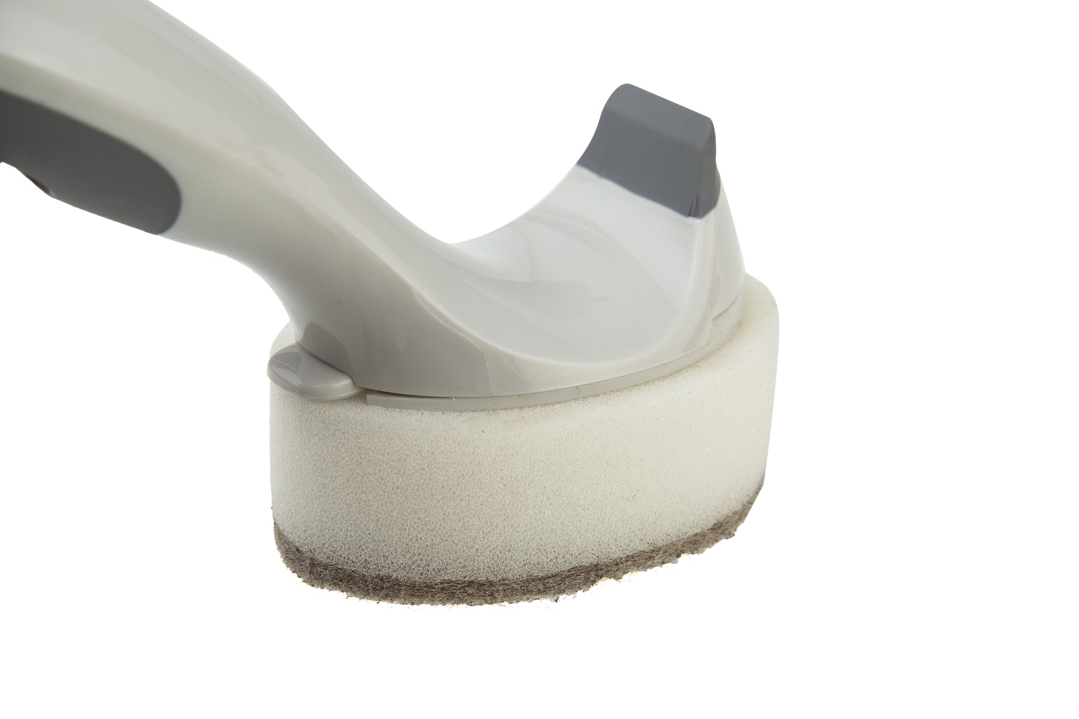 Compact Kitchen Brush with Interchangeable Brush and Sponge Heads