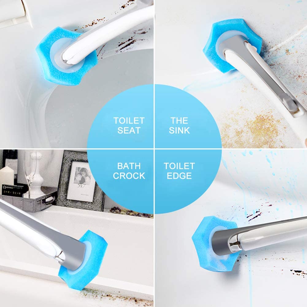 BOOMJOY Disposable Toilet Brush Set with Replaceable Heads