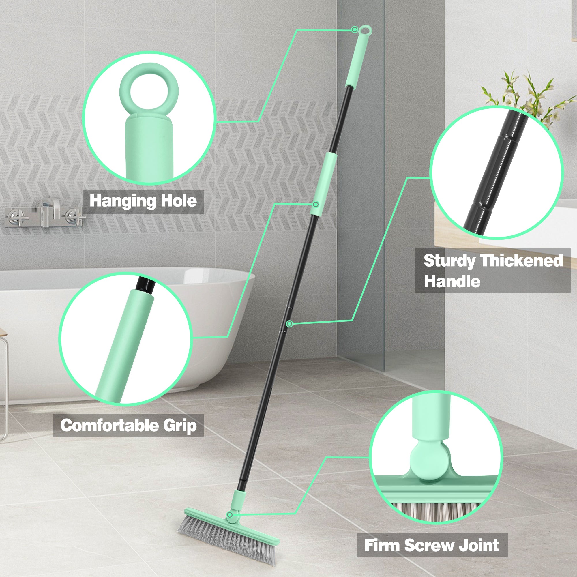 DALIPER Swivel Grout Brush | Tile and Bathroom Floor Scrubber
