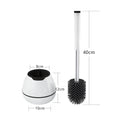 Load image into Gallery viewer, BOOMJOY Toilet Brush and Holder with TPR Rubber and Built-in Tweezer - White/Black
