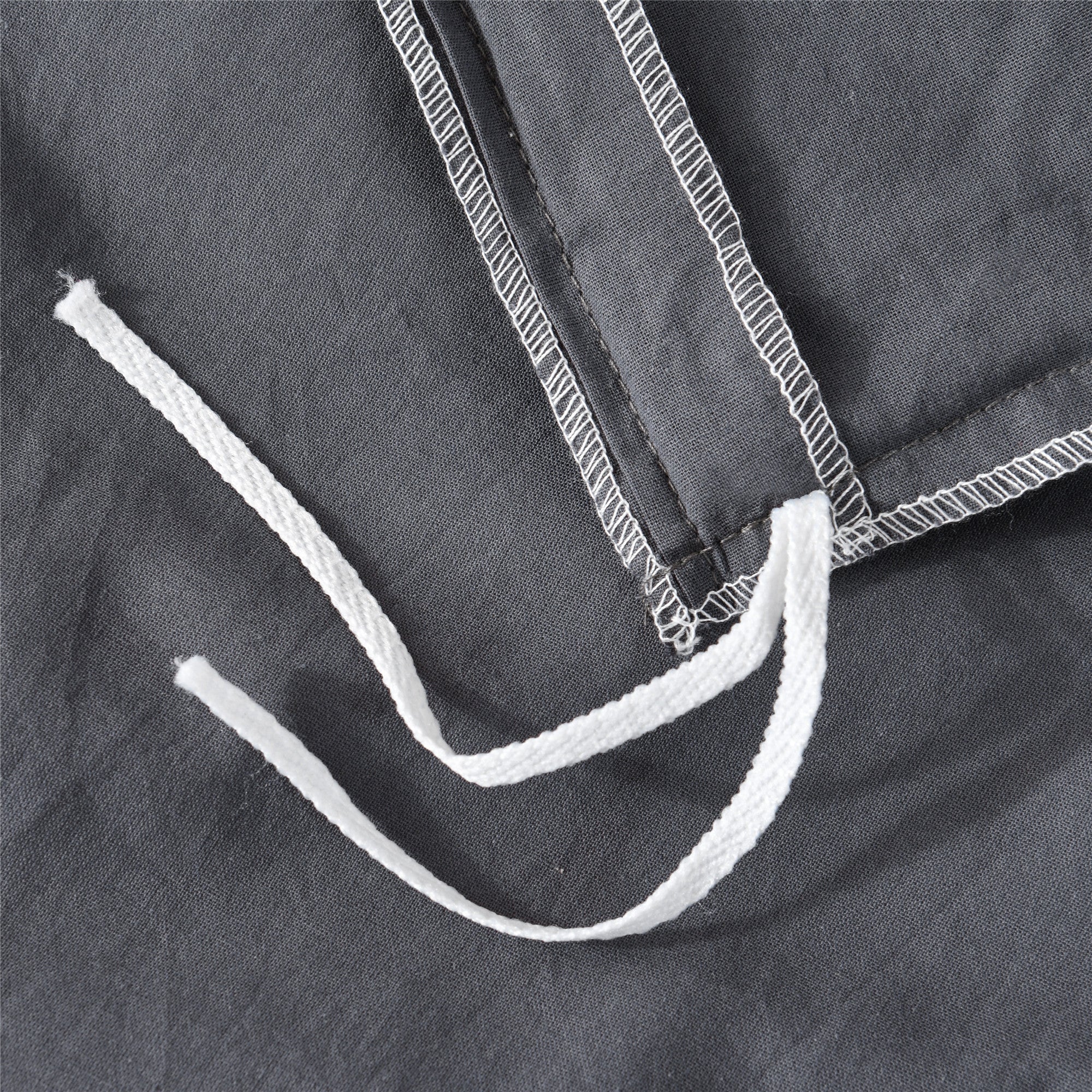 Bellemosa 100% Washed Cotton Quilt Cover Set - Charcoal Grey