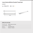 Load image into Gallery viewer, Stainless Steel 800mm Double Towel Rail - Brushed Brass Gold - IVANO
