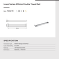 Load image into Gallery viewer, Stainless Steel 600mm Double Towel Rail - Chrome Silver - IVANO
