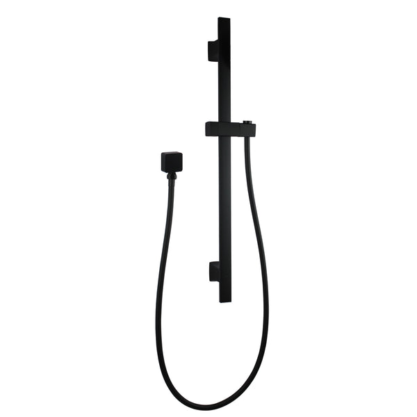Enhance your shower with this black handheld shower rail. Made from stainless steel & solid brass, this flat shower rail offers durability and style. Ships fast across Australia.-Shower Rail-Ezymall AU