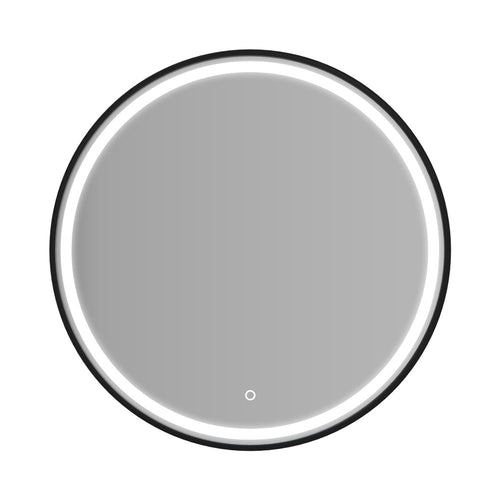 750mm Round LED Dressing Mirror with Black Frame – alternate view 2